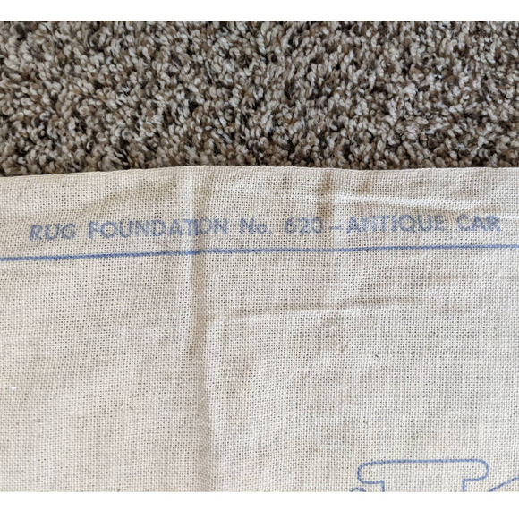 Vintage Punch Needle Rug Foundation Antique Car Pattern American Thread Company - Picture 8 of 10